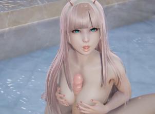 【3D】浴室里享受乳交深喉口爆