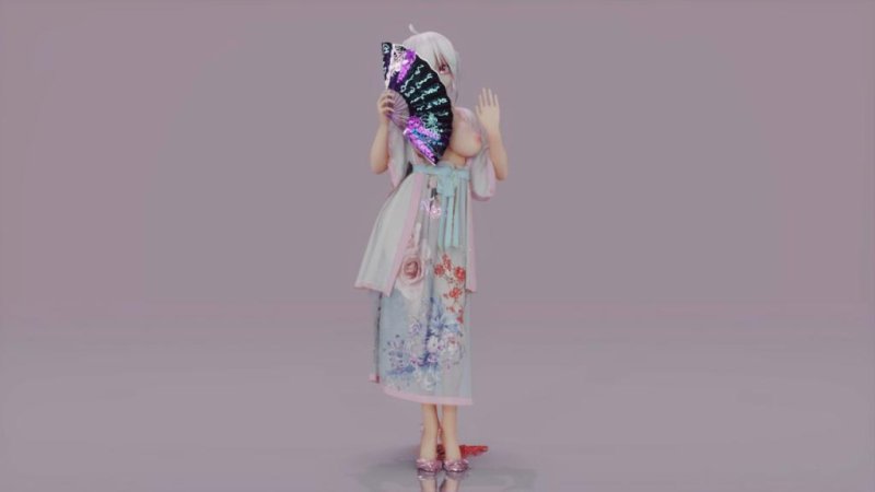 MMD50 绝美汉服巨乳弱音 骚舞寄明月，嫩穴被狂操内射！ 3D